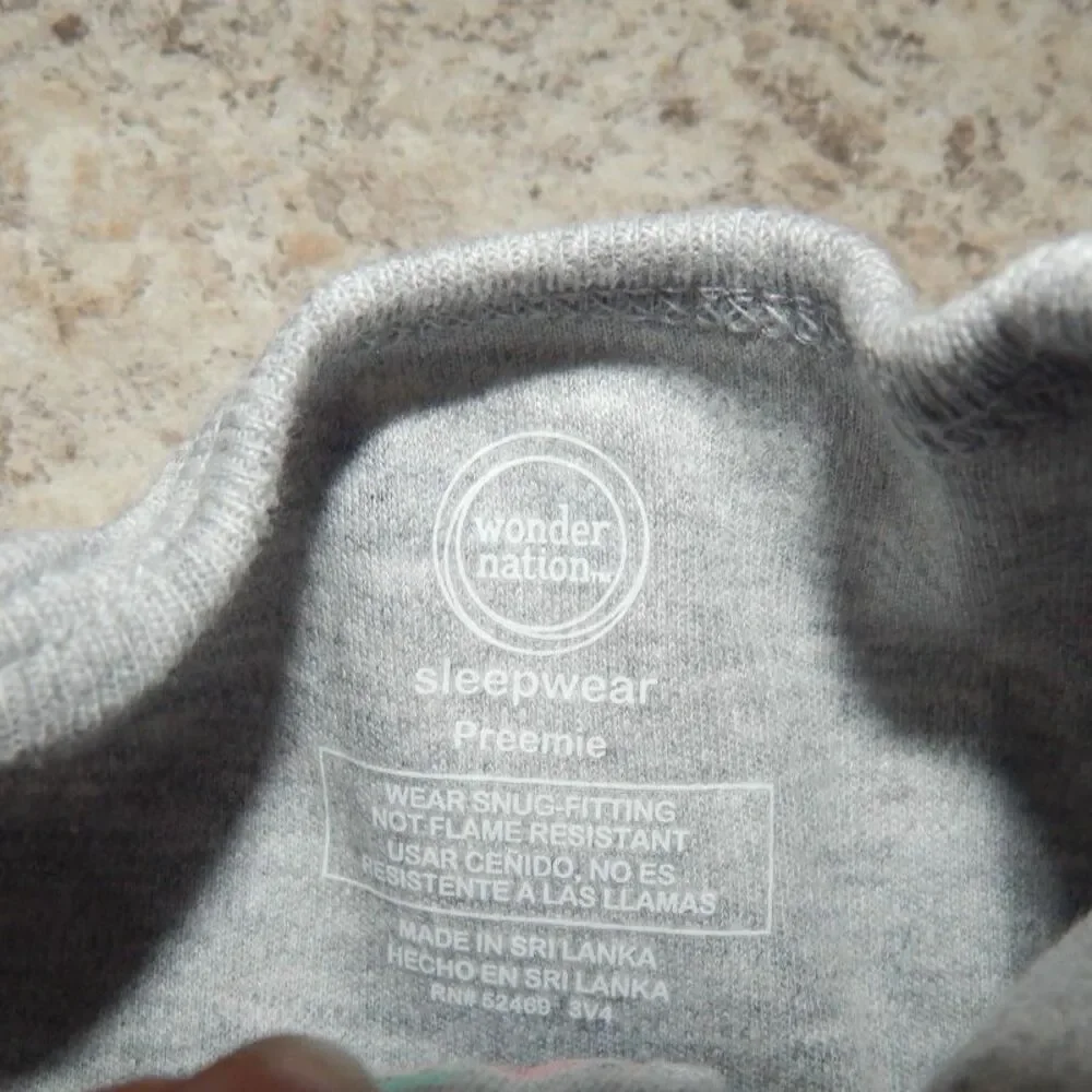 Wonder Nation Unisex Preemie 2pc Sleep N Play Onesie Bundle NWT + NWOT 2-Way Zip